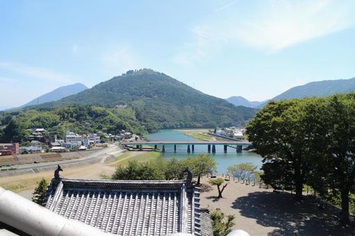 大洲城天守からの眺め1 大洲城天守からの眺め1 大洲城,城址,木造復元天守の写真素材