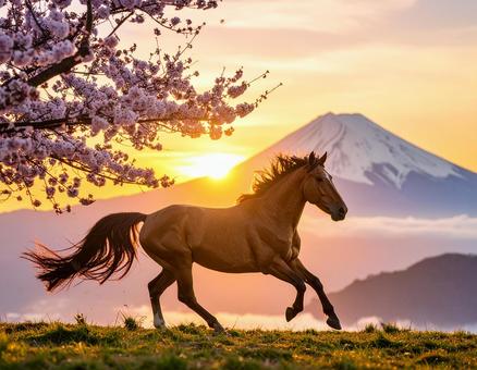 2026年用・馬モチーフの年賀素材の写真