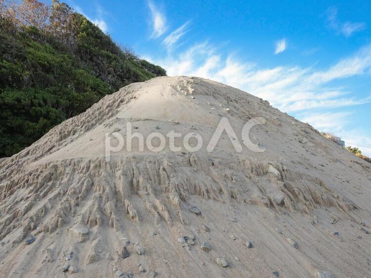 大きな砂山と、砂紋　風紋 砂山,砂,砂紋の写真素材