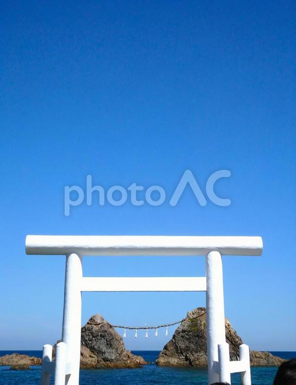 　桜井二見ヶ浦　夫婦岩 海,二見ヶ浦,夫婦岩の写真素材