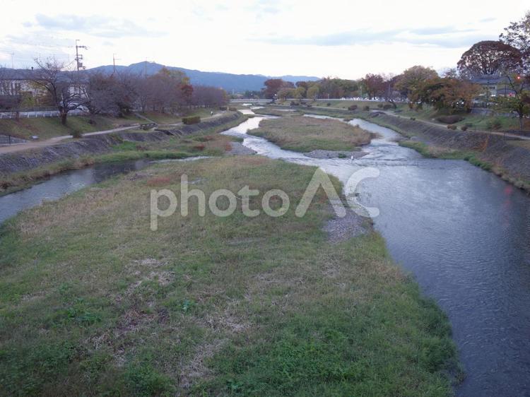 鴨川夕暮れ 鴨川,京都,川の写真素材