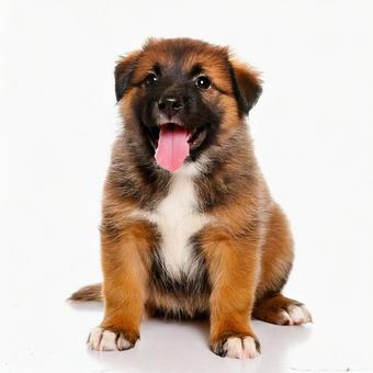 笑っている犬の写真