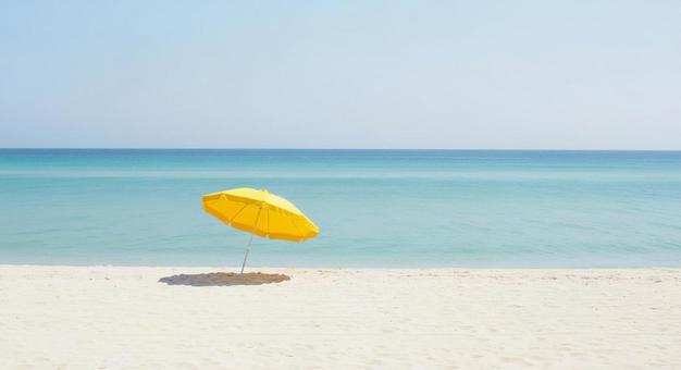 パラソルと海 パラソルと海の写真