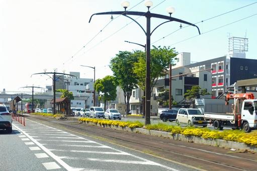 路面電車_豊橋 路面電車,愛知県,豊橋の写真素材