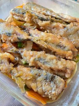 小鯵の南蛮漬け 小鯵の南蛮漬け 子鯵の南蛮漬け,小あじの南蛮漬け,鯵の写真素材