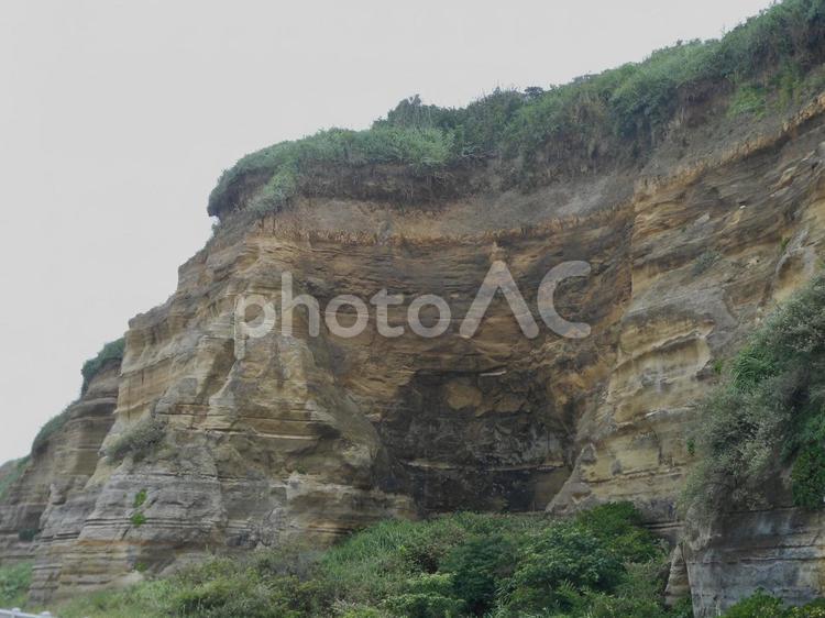 屏風ヶ浦の断層 屏風ヶ浦,千葉,海岸の写真素材