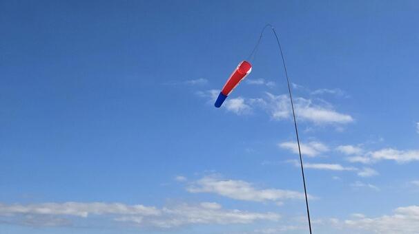 遠州灘の吹き流し 海,ビーチ,青空の写真素材
