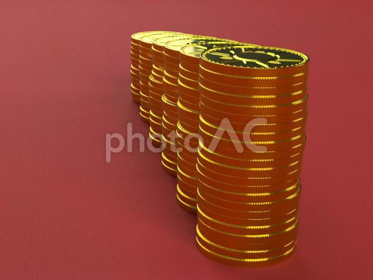 積み上げた金貨 ゴールド,金,金貨の写真素材