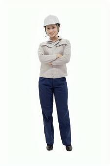 作業服の女性 作業服の女性 女性,ビジネスウーマン,人物の写真素材
