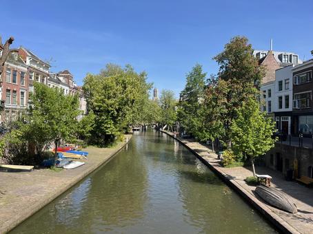 ユトレヒト ユトレヒト,オランダ,運河の写真素材