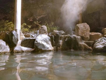 Scenery of the open-air bath, JPG Scenery of the open-air bath, 温泉, 露天浴池, 旅游, JPG