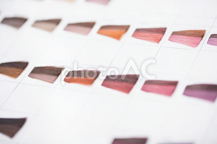 美容室のカラーサンプル 美容室のカラーサンプル ヘアカラー,髪,見本の写真素材