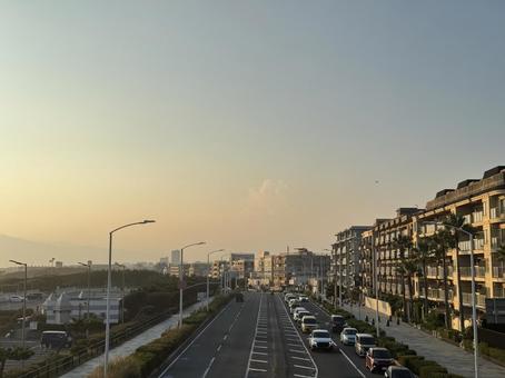 国道134号線 西浜歩道橋からの風景 国道134号線 西浜歩道橋からの風景の写真