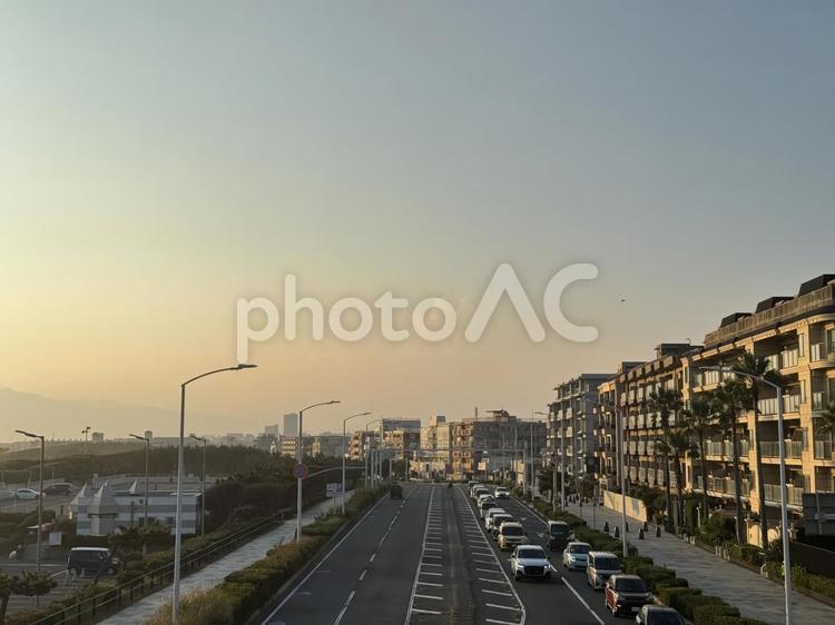 国道134号線　西浜歩道橋からの風景 国道134号線,道路,湘南海岸公園の写真素材