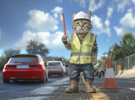 交通誘導警備 猫の手も借りたいの写真