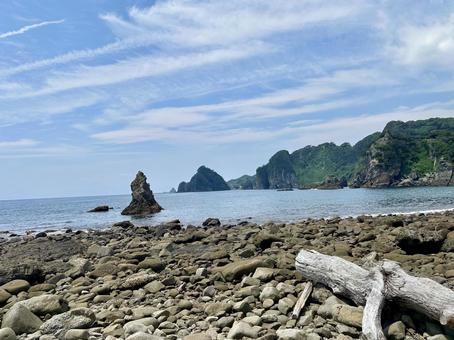 トンボロ　西伊豆 西伊豆,トンボロ,トンボロ現象の写真素材