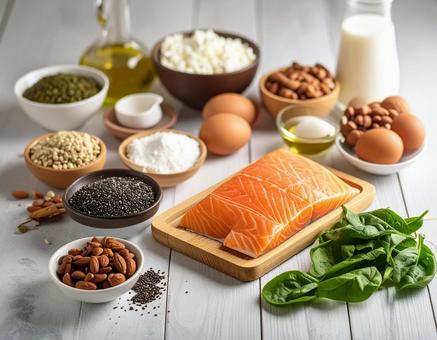タンパク質豊富な食材の写真