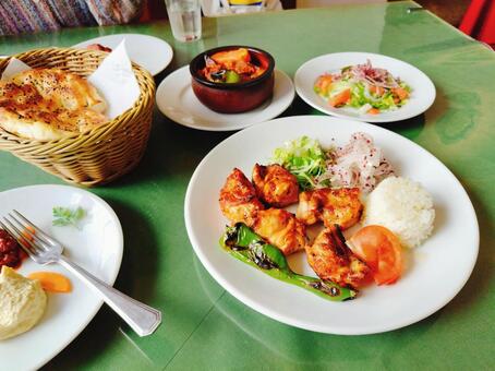 トルコ料理のランチセット トルコ料理,スパイシー,エスニックの写真素材