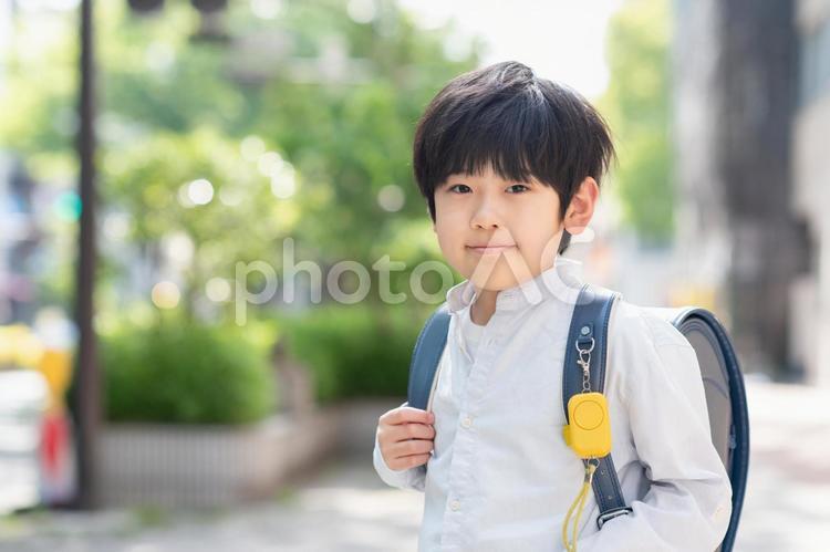 ランドルセルを背負う小学生 登校,下校,歩くの写真素材