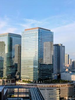 大阪駅周辺の風景 大阪,大阪観光,ビル街の写真素材