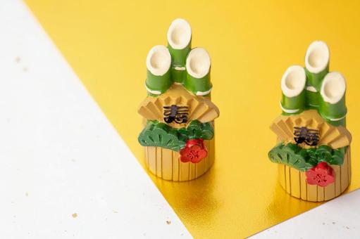 ミニ門松の正月飾り 門松,飾り,置物の写真素材