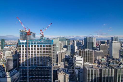 中之島から見る大阪駅方面 ビル,大阪,中之島の写真素材