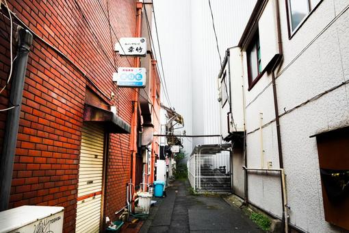 久留米 路地,商店街,町の写真素材