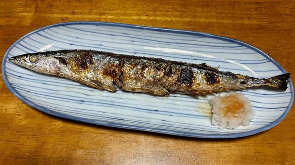 焼き魚　さんま さんま,秋刀魚,旬の魚の写真素材