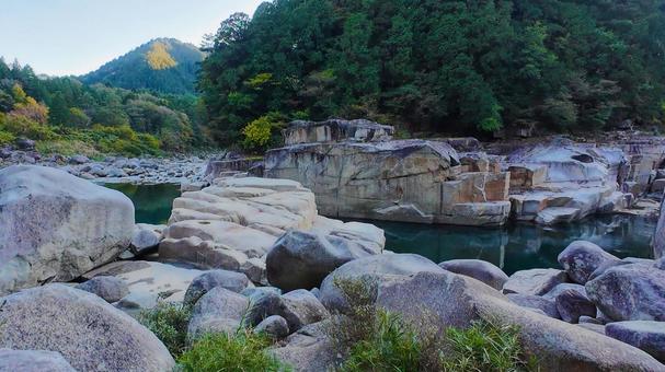 寝覚めの床の巨岩達 寝覚めの床,木曽川,巨岩の写真素材