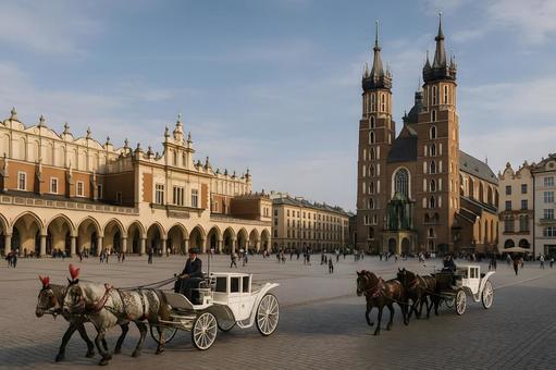 クラクフ中央広場の写真