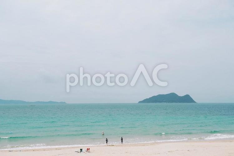 砂浜と海の風景 ブルー,景色,風景の写真素材