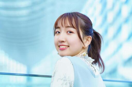 若い女性のポートレート  女性,大学生,女子大生の写真素材