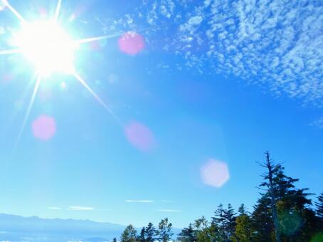 空と太陽の風景・信州木曽 空と太陽の風景・信州木曽の写真