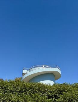 青空と展望台 青空,青,空の写真素材