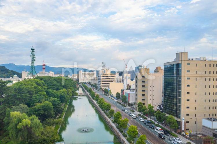 松山市の都市風景 愛媛県 日本 松山,松山市,愛媛の写真素材