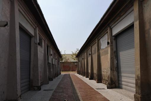 台湾の高雄の倉庫街の風景 台湾,高雄,倉庫街の写真素材