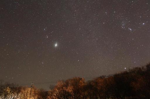 釧路湿原で撮影した星空 星,星空,夜空の写真素材
