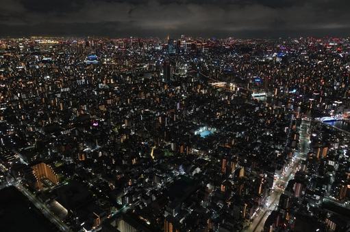 都会の夜景 都会の夜景 東京,スカイツリー,東京タワーの写真素材