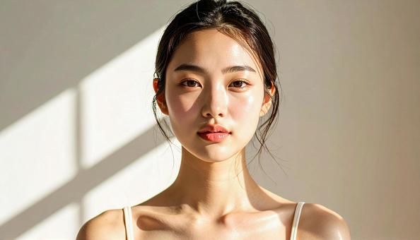 ナチュラルメイク 美しい女性のアップ ナチュラルメイク 美しい女性のアップの写真