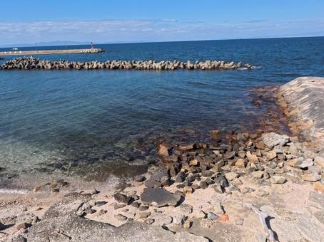 海 海岸,海,防波堤の写真素材