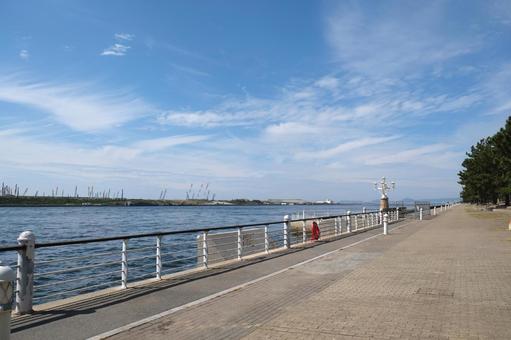 舞洲緑地公園から万博方面を望む 舞洲,万博,夢洲の写真素材