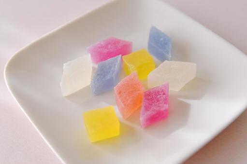 琥珀糖 琥珀糖 琥珀糖,和菓子,寒天の写真素材