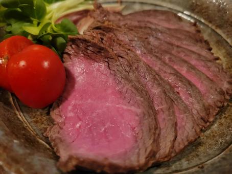 Photo, japanese food, roast beef, beef, 