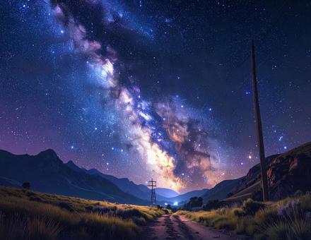 夜空に輝く天の川 夜空に輝く天の川の写真