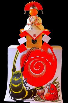 正月飾り・鏡餅 鏡餅,丸餅,二段重ねの写真素材