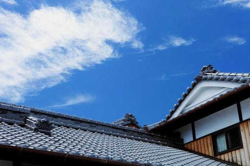 夏日 夏日 江田島源風景,青空,屋根の写真素材
