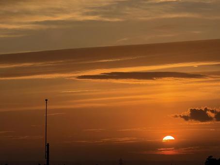ドラマティックな朝焼け 朝,朝焼け,朝日の写真素材