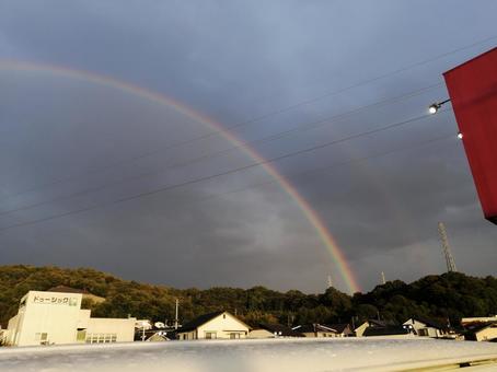 虹 虹 二重に,雨上がり,奇跡の写真素材