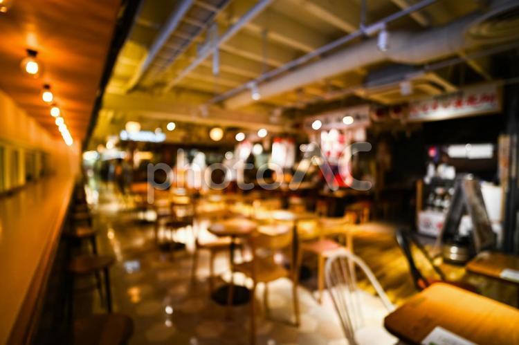 フードコートのぼかし風景 フードコート,カウンター,飲食の写真素材
