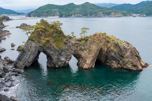 三陸碁石海岸の穴通磯 碁石海岸,穴通磯,大船渡市の写真素材